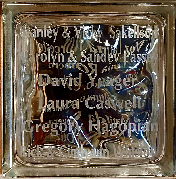 Your name on a glass block